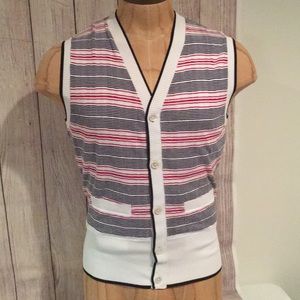 Brooks Brothers Black Fleece 1918 Vest wht/blk/red